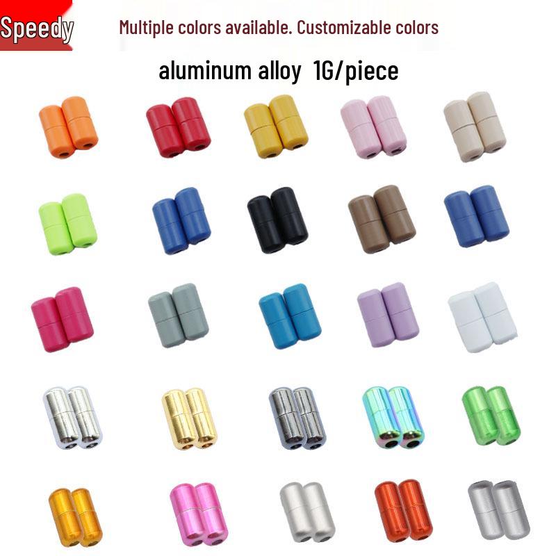 Colorful Aluminum Capsule Buckles for No-Tie Shoelaces