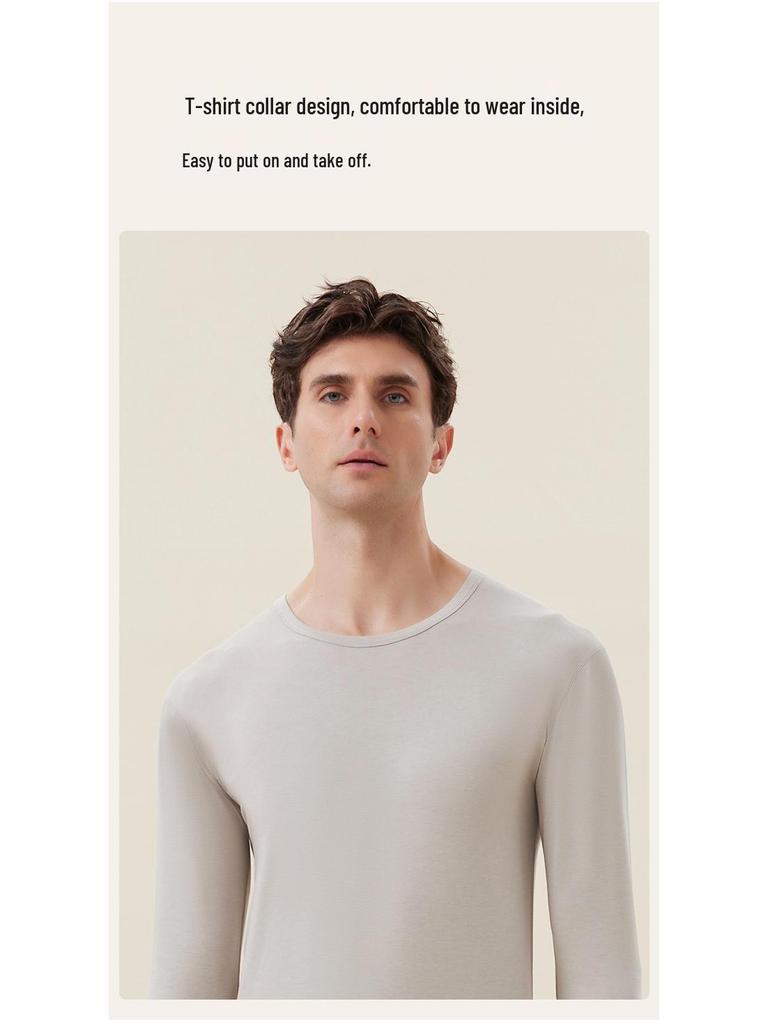 Men's Ultrathin Thermal Base Layer Set - Invisible Autumn/Winter Bottoming Pants & Top.