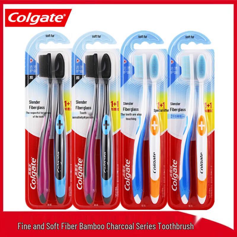 Colgate Тонкая мягкая нано-зубная щетка с древесным углем, 4 шт.