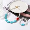 Ожерелье для женщин Богемный дизайн Бирюзовый Этнический стиль Ювелирные изделия Браслет Преувеличенный Винтажный Бирюзовый Богемные украшения