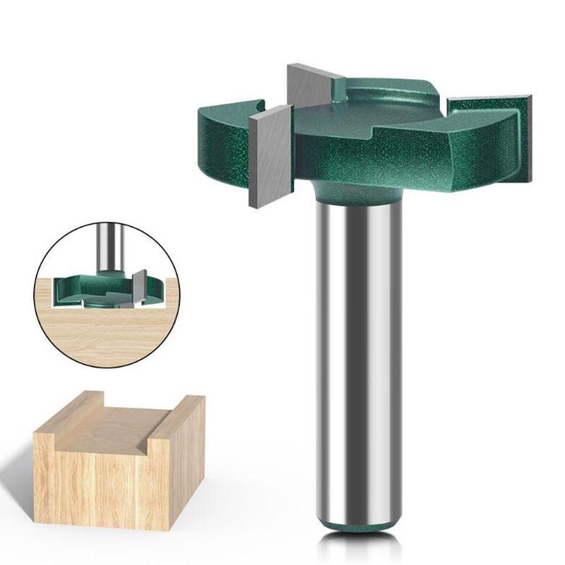 Фреза Т-образная с нижней зачисткой, трехгранная, с прорезями, для деревообработки, фреза из сплава, 12 мм, хвостовик 1/2 дюйма