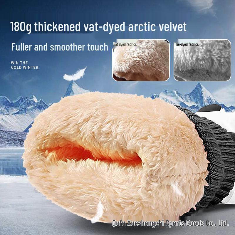 Touchscreen Heated Velvet Ski Gloves - Winter Outdoor Sports for Adults