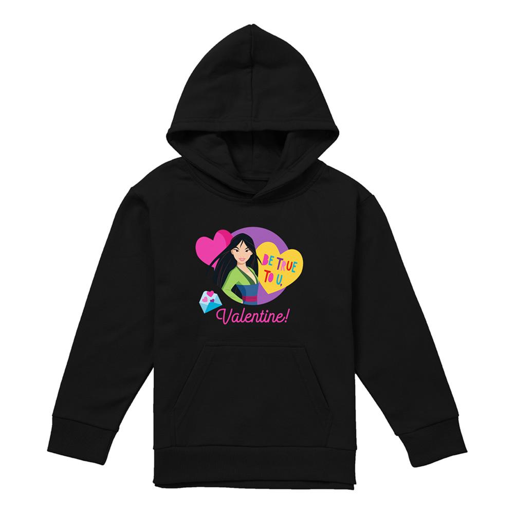 Mulan Childrens/Kids Be True To You Heather Valentine`s Day Hoodie