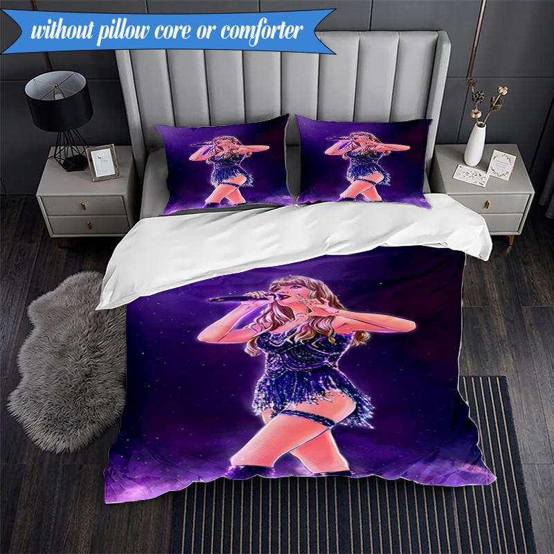 3PCS Taylor music Lover Artwork Bedding Set,Including 1pc Duvet Cover And 2pcs Pillowcases Perfect for Bedroom, Dormitory, Fan Christmas gift