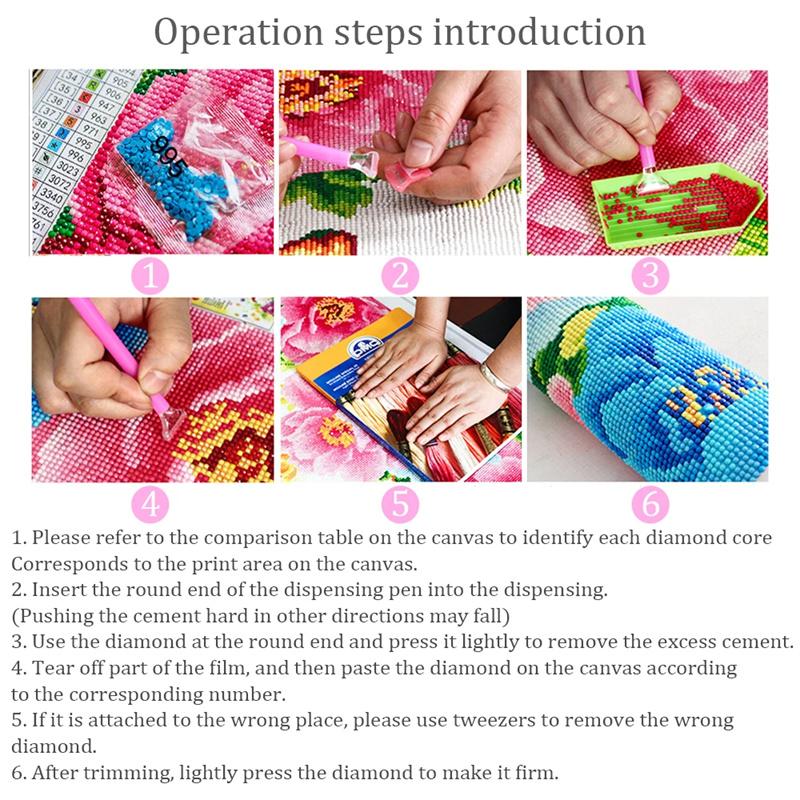 DIY Diamond Painting Pink Cat Stitch Kit Mosaic Art Diamond Painting Full Circle/Square Diamond Home Decoration