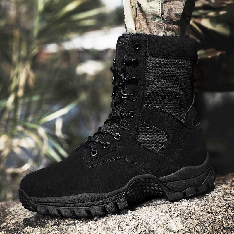 Large Size Combat Military Boots Men's Outdoor Field Training Battlefield High Top Tactical Boots Desert Jungle Training Combat Boots