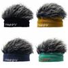 Hip Hop Fun Short Hair Caps Sports Brimless Beanie Wig Hat Rock Fake Hair Skullcap  Women