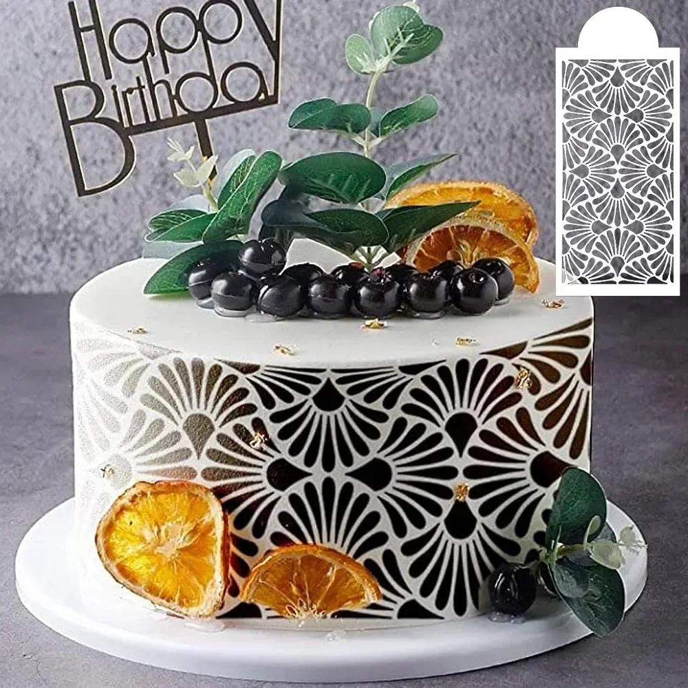 Сетка для помадки, штампы для торта, трафареты, тиснение, инструмент для украшения, пластиковая распылительная форма, свадебное печенье, шоколадный рисунок, живопись
