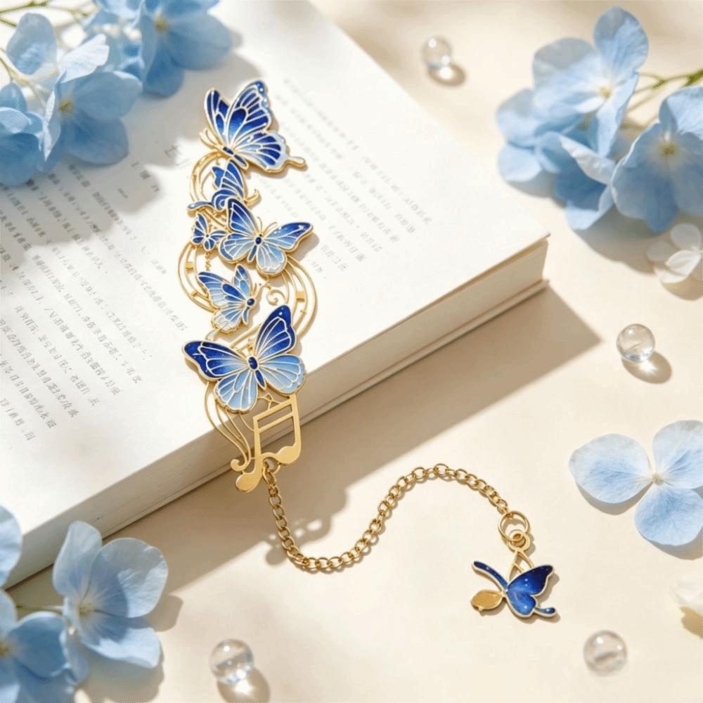 Colorful Butterfly Bookmark Sturdy Chain Decorative Bookmark Gifts Vintage Bookmark Reading