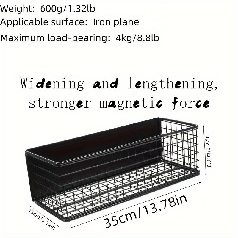 [Popular Choice] 1pc No-Drill Magnetic Storage Rack - Contemporary Metal Wire Basket for Refrigerator & Washing Machine Side, Breathable