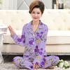 Весенне-осенняя пижама женская из имитации хлопка с длинным рукавом, тонкая, высококачественная, с богатым цветочным принтом, домашний комплект для мамы