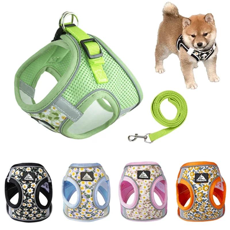 Dog Harness with Leash Reflective Breathable Pet Chest Strap for Small Dogs Cat Vest Harness Dog Accessories