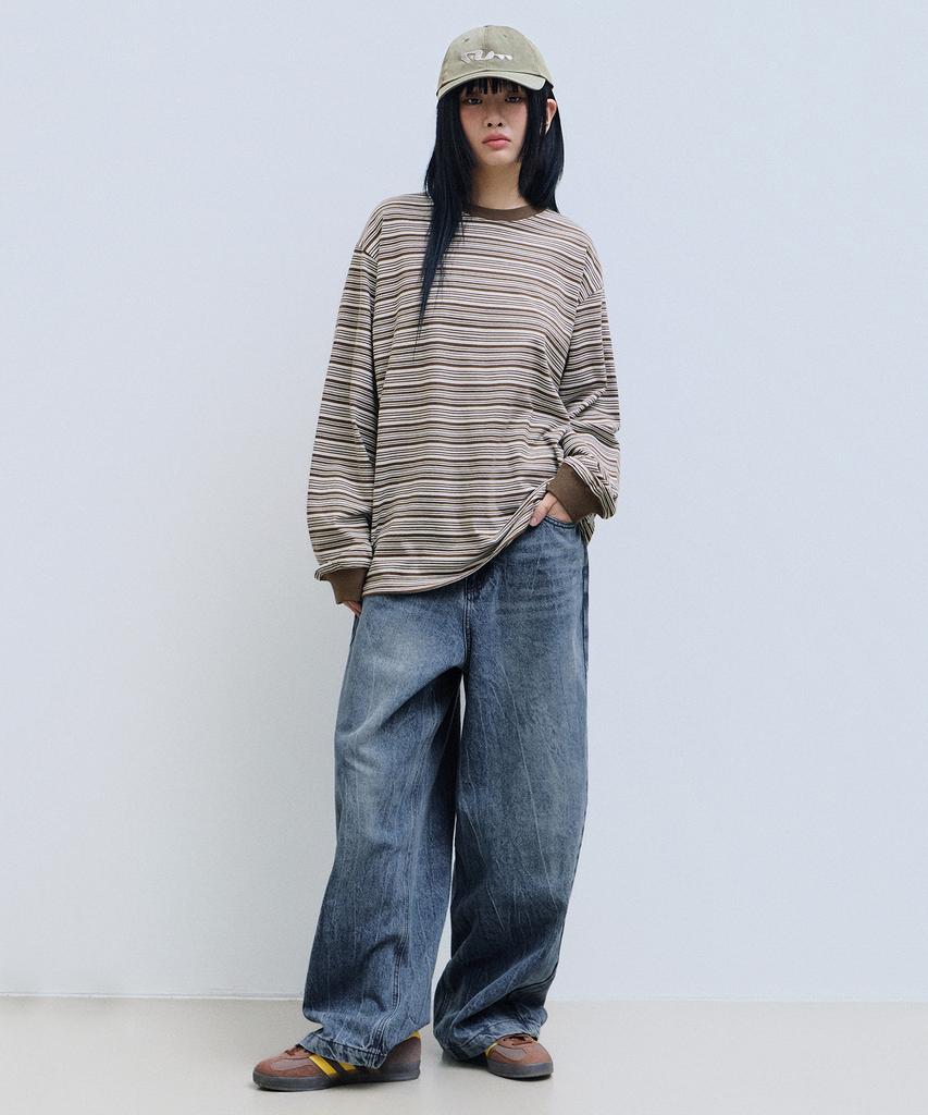 FILLUMINATE Multi-Stripe Long Sleeve - Brown