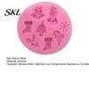 Festive Decoration Mold Christmas Silicone Mold, with 8 Christmas-Themed Shapes, Non-Stick Durable Handmade Soap Easy Clean for Chocolates Fondant