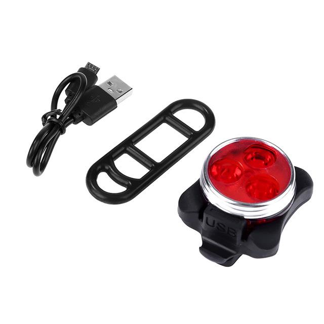 4 режима перезаряжаемая USB-фара для велосипеда, задний фонарь