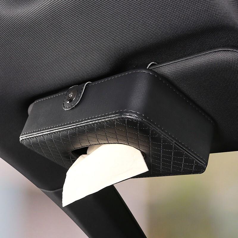 Кожаный держатель для салфеток на козырек автомобиля