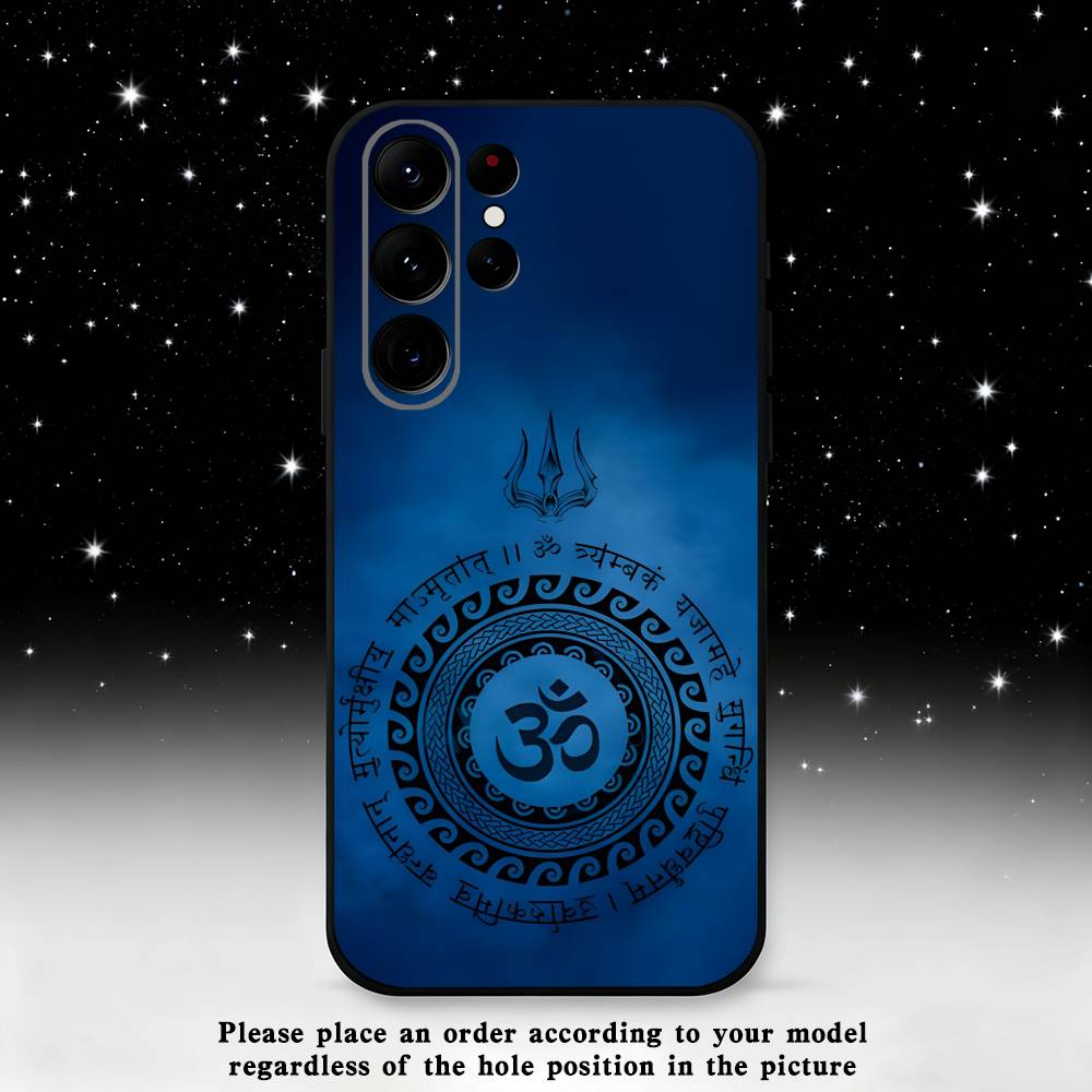Yoga Aum Om Mandala Elegant Phone Case For Samsung S25,S24 Ultra,S20,S30 plus,S22 plus,S23,S30 Ultra 5G Silicone Black Shell
