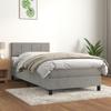 3141275 vidaXL Divan Bed and Mattress Light Grey 90x190 Cm Velvet