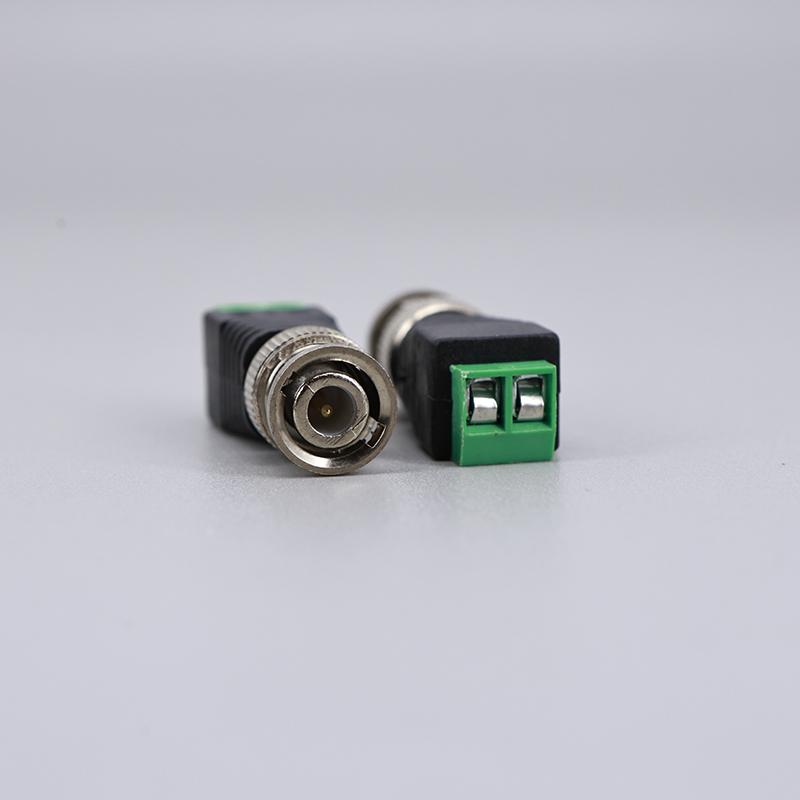 10pcs/lot BNC Connector Male Coax Cat5 DC Adapter Balun Connector for CCTV Camera Accessories