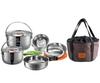 camping moon IH Compatible Stainless Steel Cooker Tableware Stainless Steel Hanging Pot Frying Pan 15 Piece Set MC210