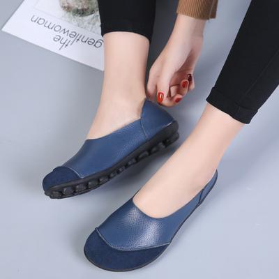 Большие размеры 44 Туфли для женщин Осенние мокасины Плоские женские лоферы Натуральная кожа Женская повседневная обувь Слипоны Балетки Медсестринские туфли