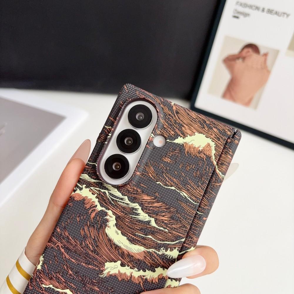 Чехол для Samsung Galaxy Z Fold 7 Модный Жесткий ПК Волна Петля Магнитный MagSafe Защитная Задняя Крышка Чехол Для Z Fold7 6 5 4 Корпус