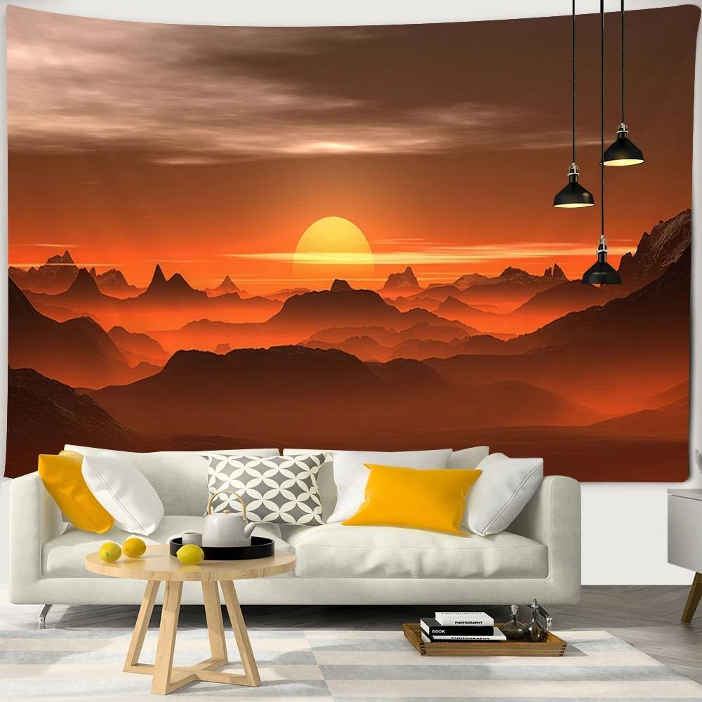 Красивый закат пейзаж узор подвесной тканевый гобелен спальня гостиная украшение на стену дома гобелен