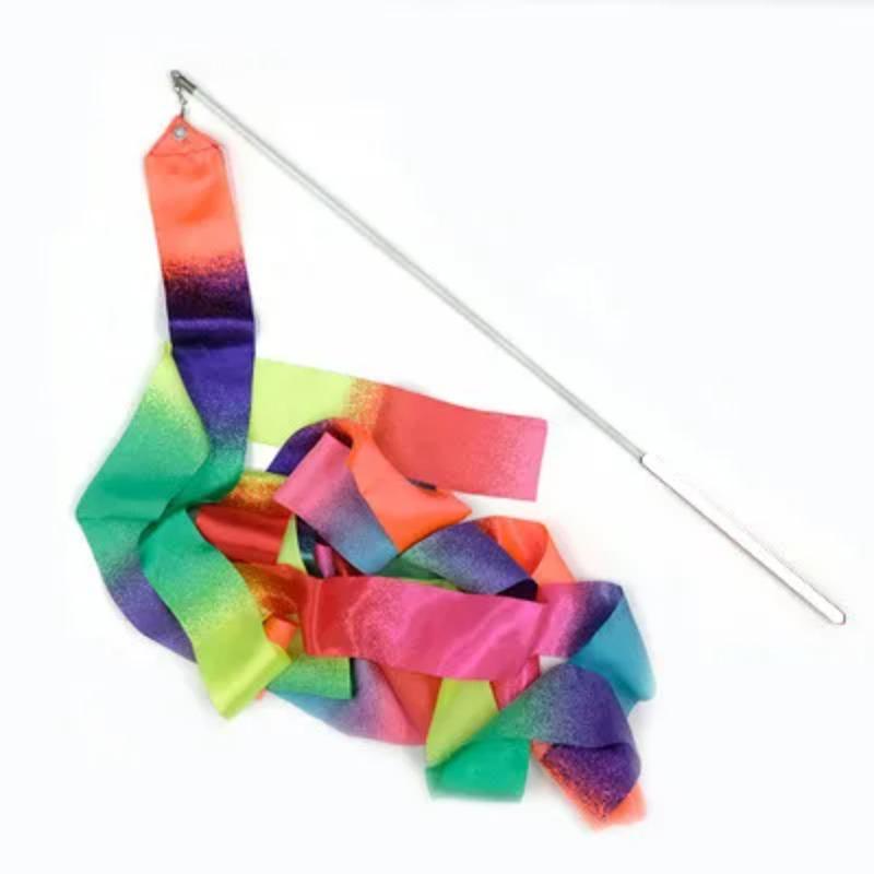 2/4 м цветные ленты для гимнастики, красочные ленты для спортзала, оборудование для художественной гимнастики, танцевальная лента, балетная лента, вертя стержень
