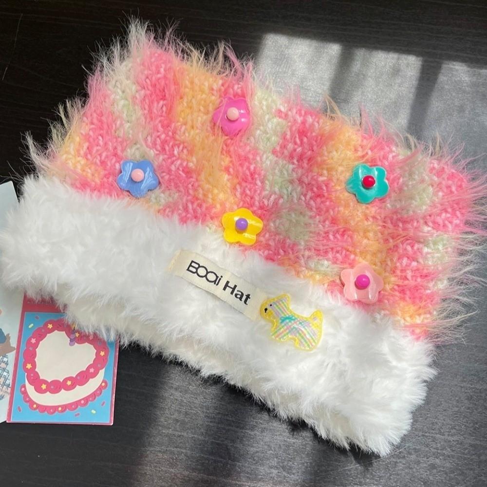Knitted Cat Ear Hat Soft Cuffed Brim Ear Protection Cap Gifts Plush Hat Autumn Wear