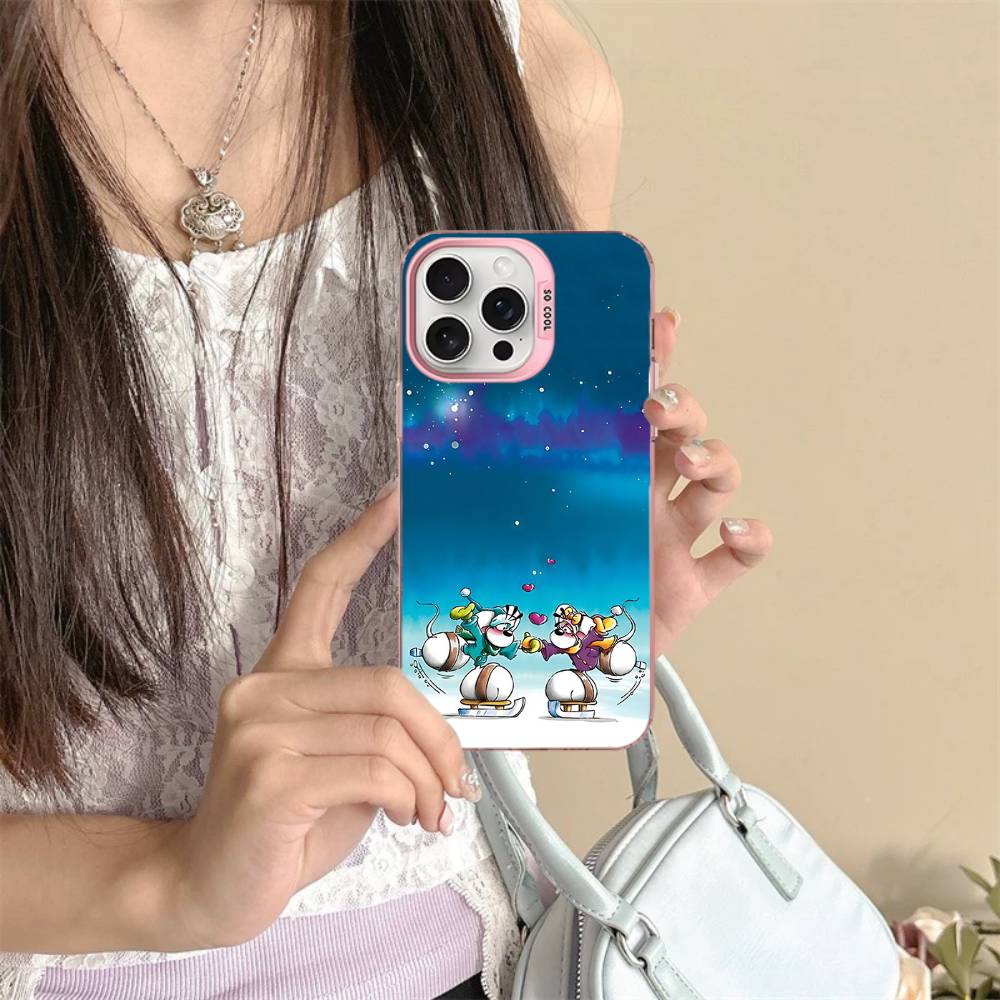 Мультяшный чехол D-Diddl для iPhone 16 15 14 13 12 11 17 Pro MAX Plus Pro, матовый, противоударный