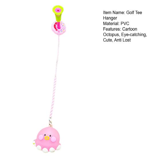 Octopus Golf Tee Hanger Plastic Anti Lost Golf Tee Ring with Strap Loss Prevention Tee Holder Golf Accessory Gift for Men Women