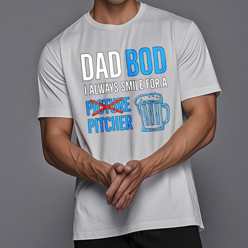 Unisex Tshirt Soft summer t shirt Black New Tee Dad Bod I Always Smile For A Pitcher Comfort For man Tee shirt Breathable Tee