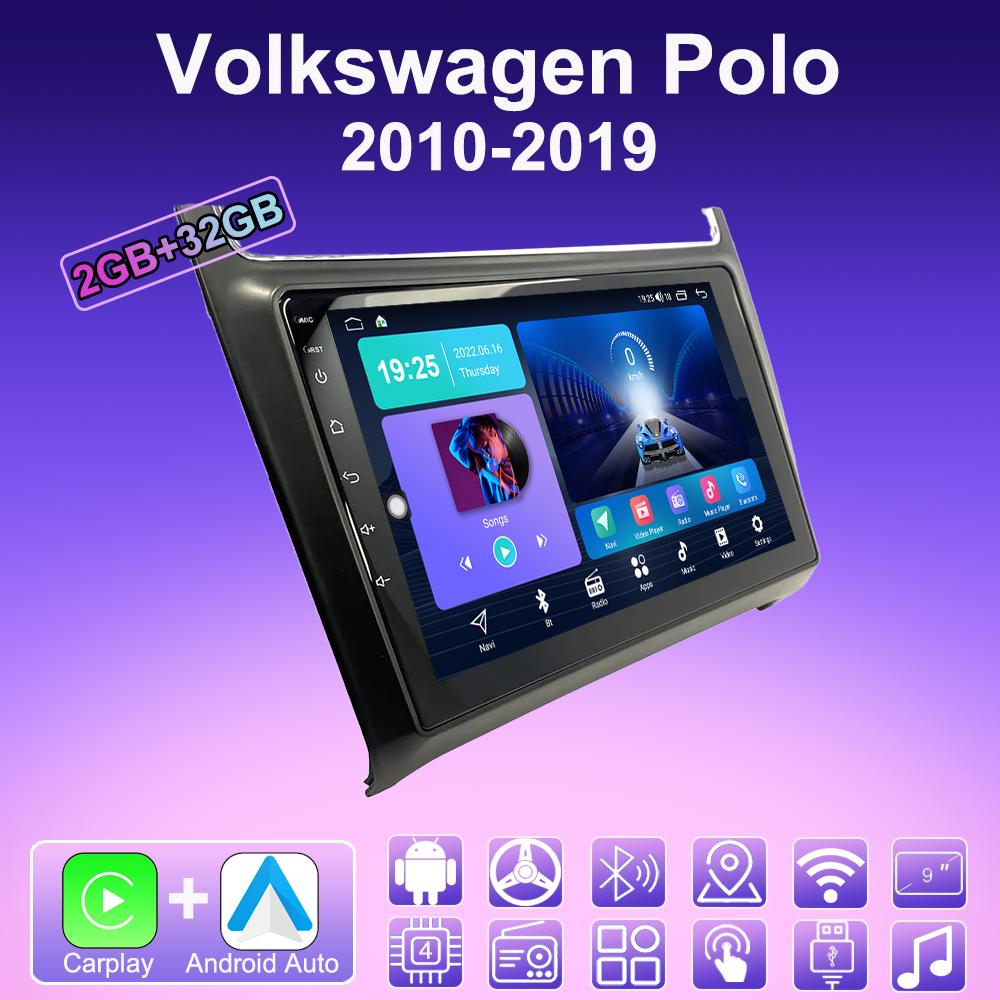 2 DIN Android Carplay Car Radio For Volkswagen Polo 2010-2019 Multimedia Player Head Unit Stereo GPS Navigation BT WIFI 2+32GB