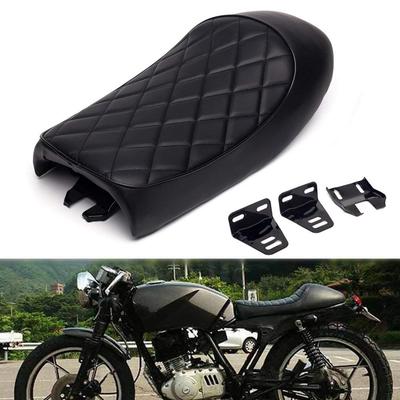 Винтажное ретро сиденье Cafe Racer для мотоциклов Yamaha, Suzuki и Kawasaki CB CL, Yamaha SR, XJ, Suzuki GS и Kawasaki KZ от ONGMEIL (Алмаз, Черный)