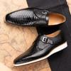 Fashion Casual Men Shoes New Fashion Genuine Leather Business Office Natural Handmade Comfortable Buckle Classic Monk Style Men's Shoe