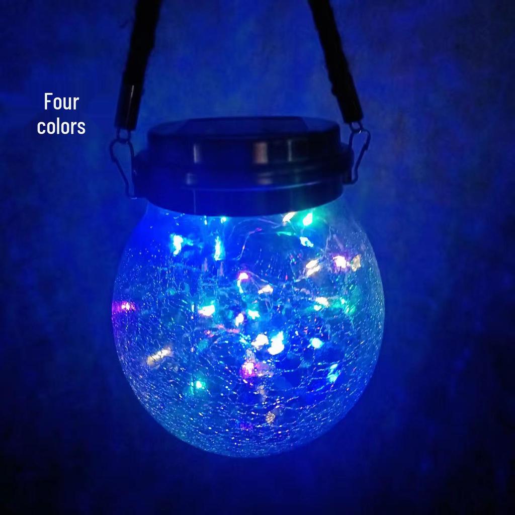 Solar-Powered Outdoor Garden Hanging Light - Glass Mason Jar Christmas Decoration