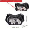 Stylish Elephant Print Crossbody Bag - Adjustable Strap, Water-Resistant, Multi Pockets