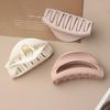 Safe Elastic Plastic Hair Claw Korean Style Solid Color Shark Clip Semilune Shaped Hair Claw  Girls