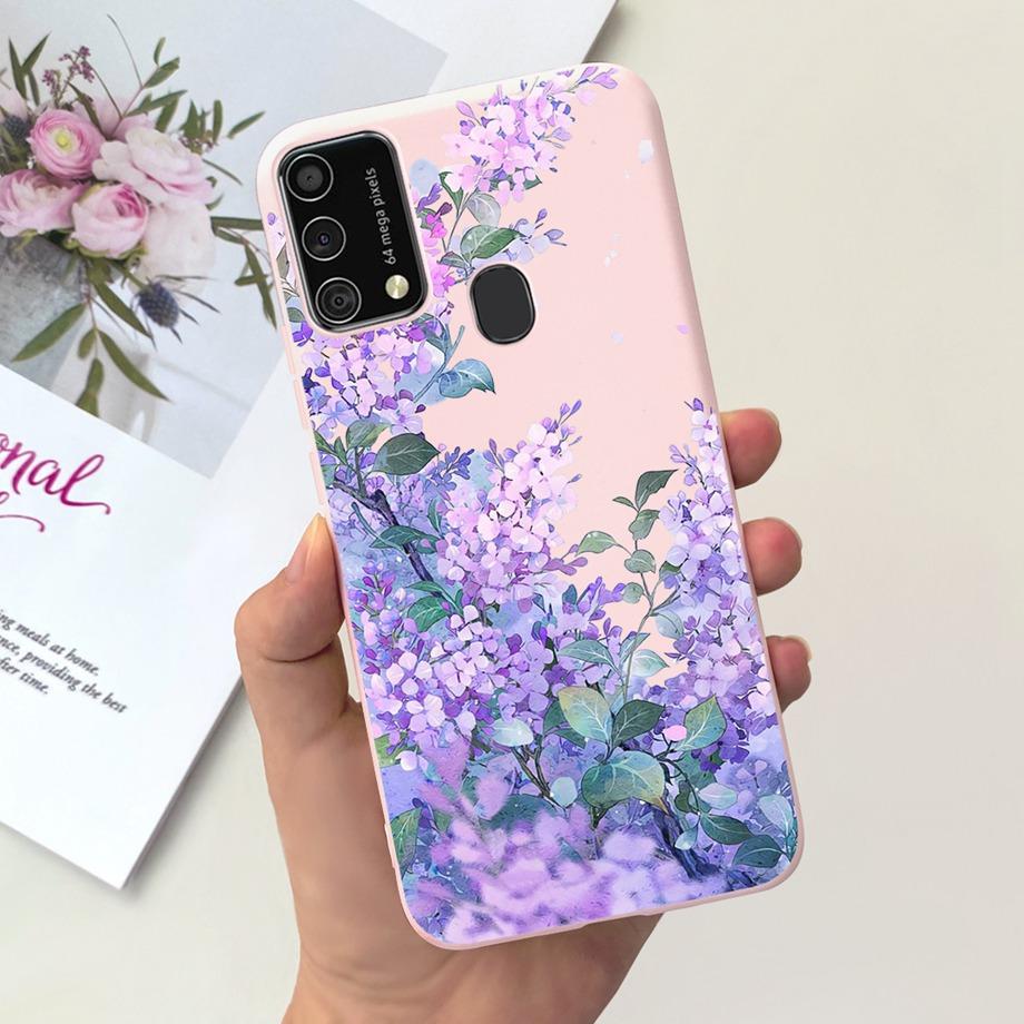 For Samsung M31 M21 2020 SM-M215F Case Ultra Soft Bumper Flower Cat Painting Housing On Smasung Galaxy M21 M 31 Funda Bumper