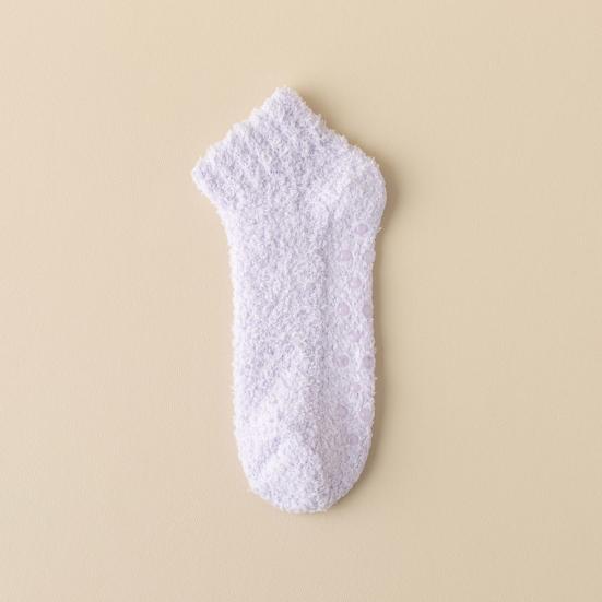 1 пара женских носков, утолщенные, эластичные, противоскользящие, с противоскользящей нижней частью, однотонные носки-тапочки, теплые, мягкие, не впитывающие пот, женские зимние носки