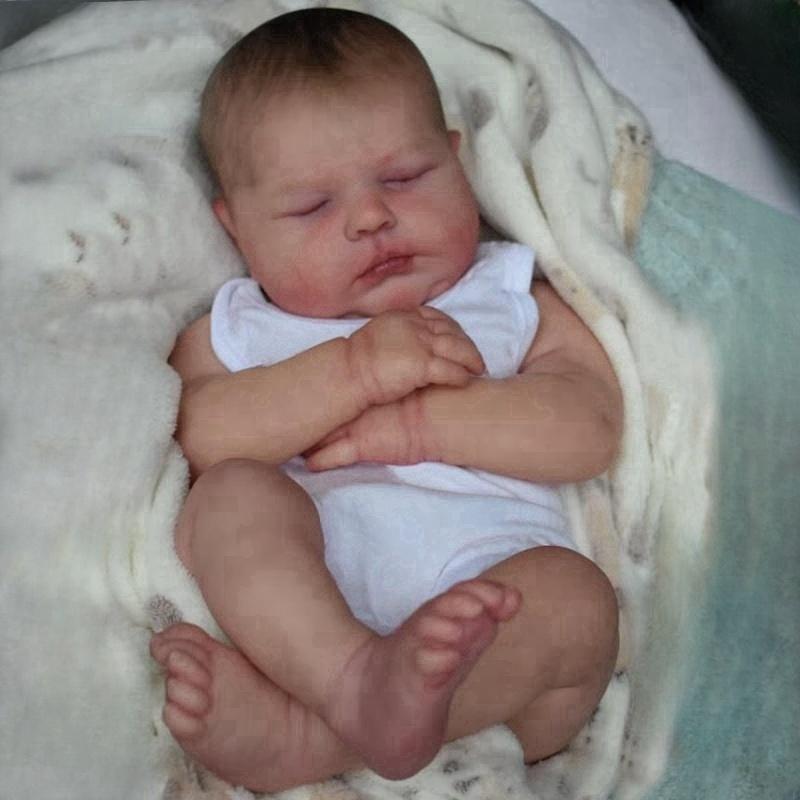 19-дюймовая реалистичная спящая кукла-реборн Тесса с мягким тканевым телом, кукла-новорожденный, реалистичная ручная имитация волос, куклы для детей, праздничные подарки для малышей