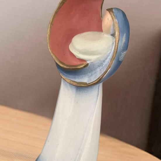 Abstract Nativity Advent Resin Figurine Holy Family Statue Joseph Virgin Mary Birth of Jesus Sculpture Home Office Desktop Decoration Ornament