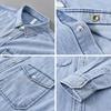 Весенняя повседневная джинсовая рубашка с длинным рукавом, мужская модная универсальная японская ретро рабочая рубашка, мужская куртка