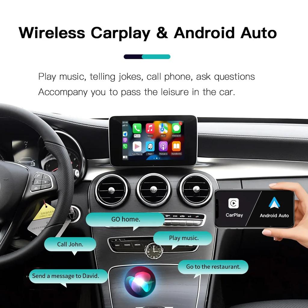 AUTOABC Wireless CarPlay Android Auto для Mercedes Benz ABCE Class GLA CLA CLE W205 W176 C117 W246 W167 NTG5.0 Mirror Link