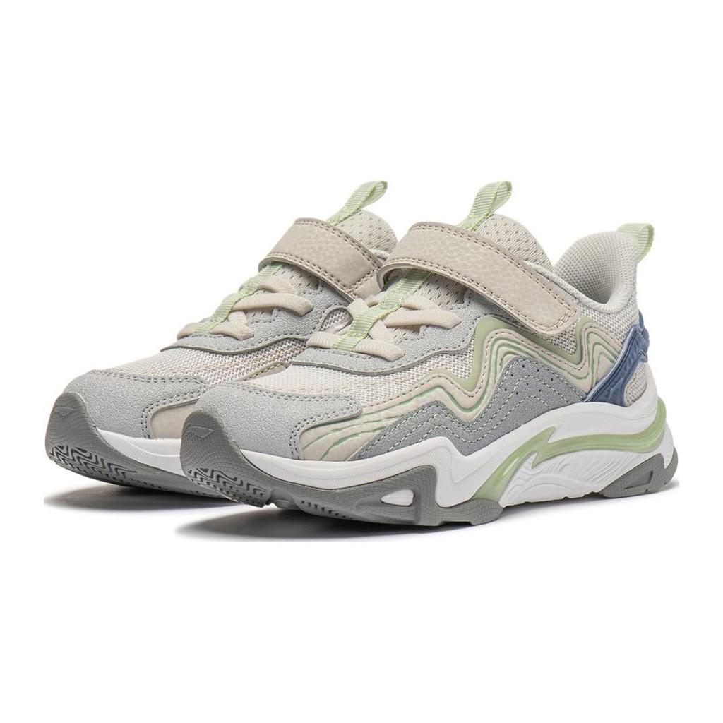 Кроссовки Li Ning Kids Sports Trend Low Top для бега, детские кроссовки серо-белого цвета YKNU010-1