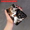 2DFlat Samsung phone case Four Cats Gaze Downward in Close-Up Applicable to Galaxy S22 S23 S24 S25ULTRA S26 A12 A13 A14 A15 A16
