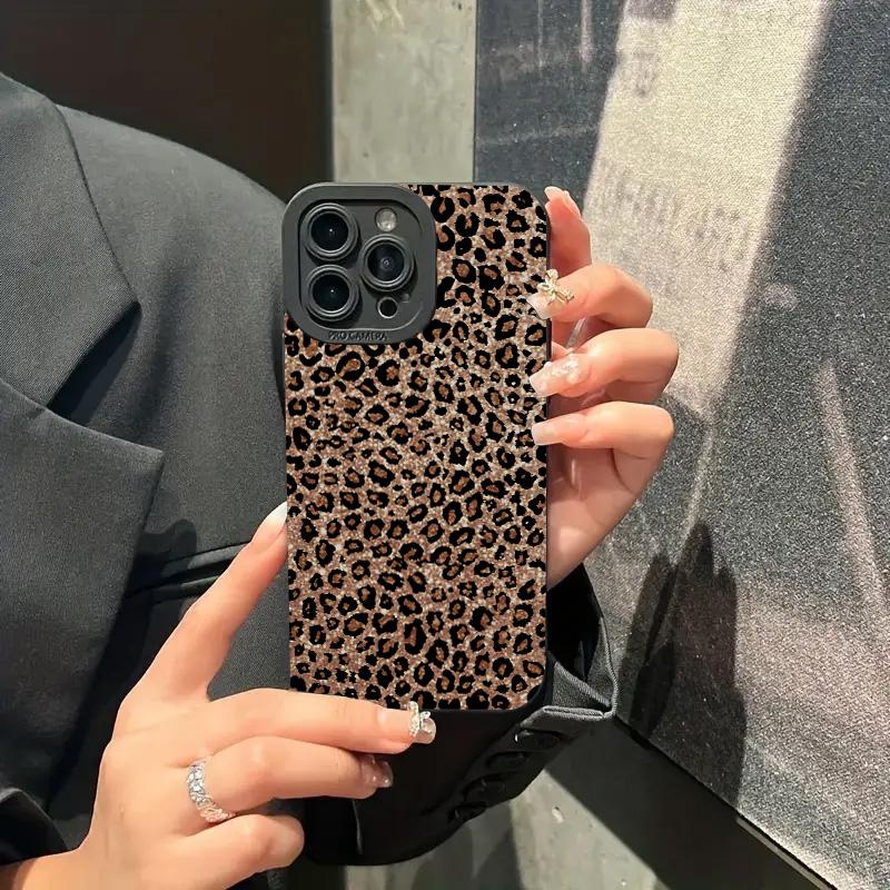 Коричневый чехол для телефона из силикона с принтом леопарда для iPhone 17 16 15 14 13 12 11 Pro Max 17Air 16E XS X XR 7 8 Plus Ударопрочный мягкий чехол