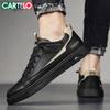 CARTELO Men's Shoes, Spring 2026 Versatile Footwear, Trendy Casual Leather Shoes for Men, Soft-Soled Sports Sneakers, Black, Size 41