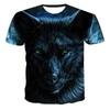 Summer Round Neck 3D Animal Wolf Printed Top Fashionable Casual Short Sleeved Men's T-shirts