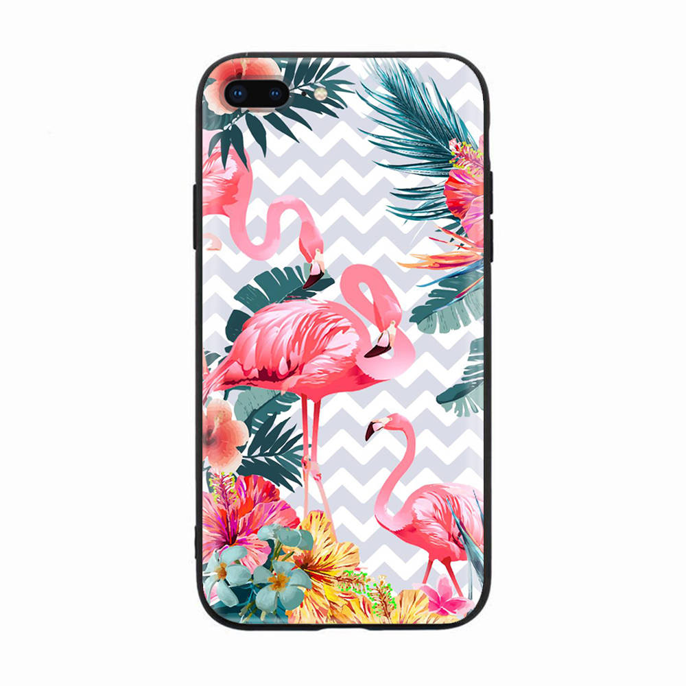 Черный чехол для Xiaomi Redmi 13C Note 9 iPhone XR 7 8 14 15 11 12 13 X XS Pro Max Samsung A25 S23 S24 FE Ultra Plus Flamingo